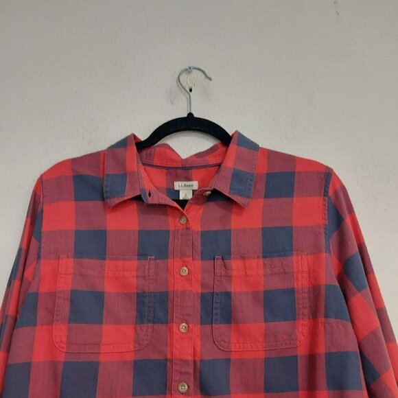 LL Bean Shirt Women's Multicolor Plaid Long Sleeve Button Down Double Pockets PS - Picture 3 of 8